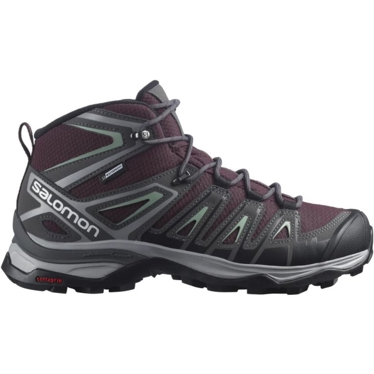 Salomon X Ultra Pioneer Stredne CSWP Turisticka Obuv Damske Bordove Tmavo Siva | SK 8DMPLU